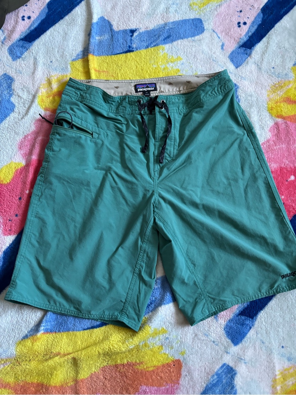 Patagonia Men's Teal-Green Board Shorts